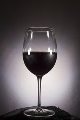 Glass with red wine