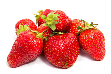 Fresh strawberry on a white background.