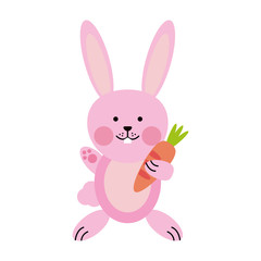 Obraz premium Cute bunny cartoon icon vector illustration graphic design