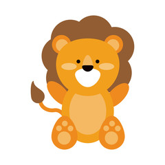 Obraz na płótnie Canvas Cute lion cartoon icon vector illustration graphic design
