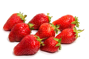 Fresh strawberry on a white background.