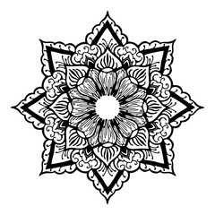 make meditation mandala flower vintage decorative elements oriental pen drawing pattern vector illustration vector
