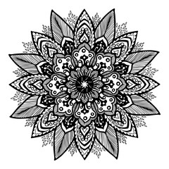make meditation mandala flower vintage decorative elements oriental pen drawing pattern vector illustration vector