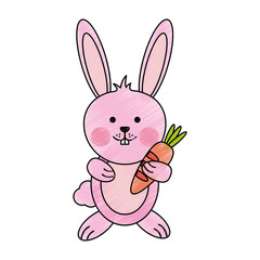 Cute bunny cartoon icon vector illustration graphic design