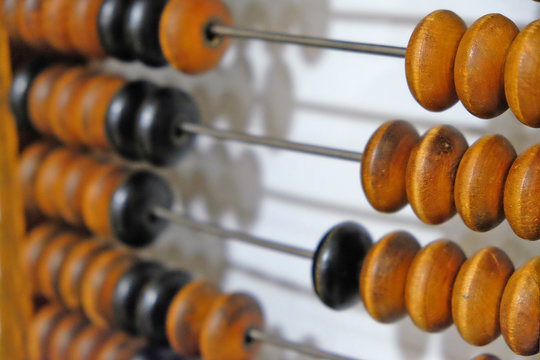 fragment of abacus close-up