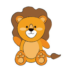Cute lion cartoon icon vector illustration graphic design