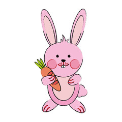 Cute bunny cartoon icon vector illustration graphic design