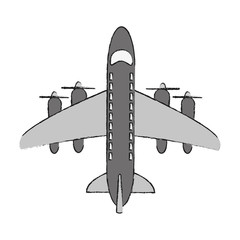 Airplane with turbines icon vector illustration graphic design