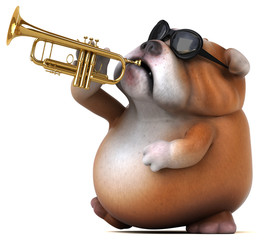 Fun bulldog - 3D Illustration © Julien Tromeur