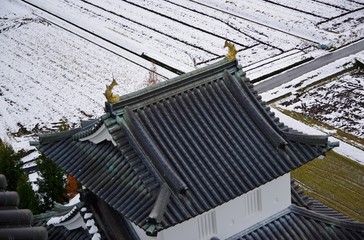 日本の城の屋根のシンボル