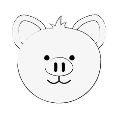 Cute pig cartoon icon vector illustration graphic design