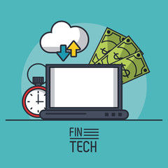 Finance and technology vector illustration graphic design