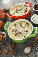 Rice pudding with raisin