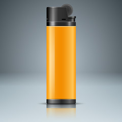 Realistic lighter with reflect on the grey background