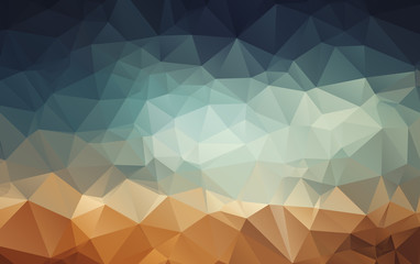 Light Orange vector polygonal illustration, which consist of triangles. Triangular design for your business. Creative geometric background