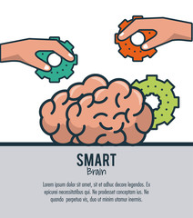 Smart brain ideas vector illustration graphic design