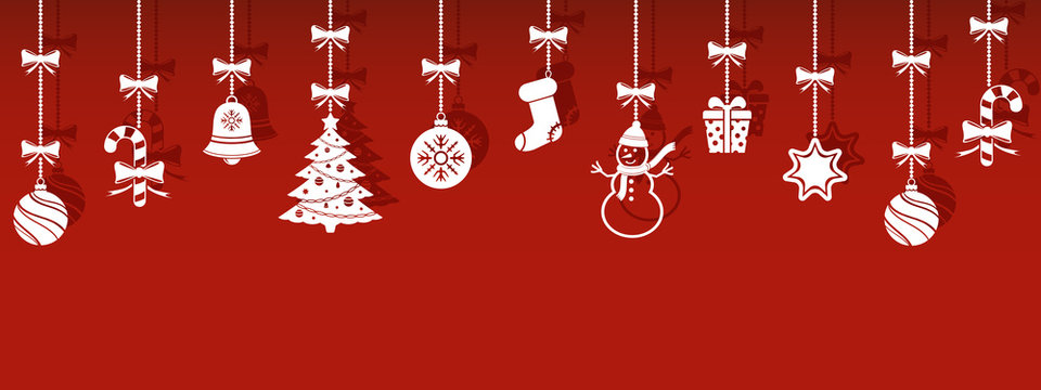 Christmas hanging icons with shadow