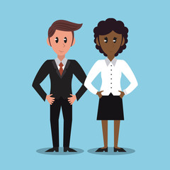 Business partners cartoon vector illustration graphic design