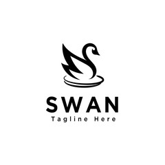 swan bird logo art