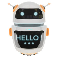 Futuristic digital chatbot 3D rendering