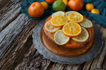 Пирог с мандаринами и лимонами