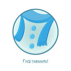 Cute christmas snowman icon on white background for decoration design, greeting card, winter season festive labels