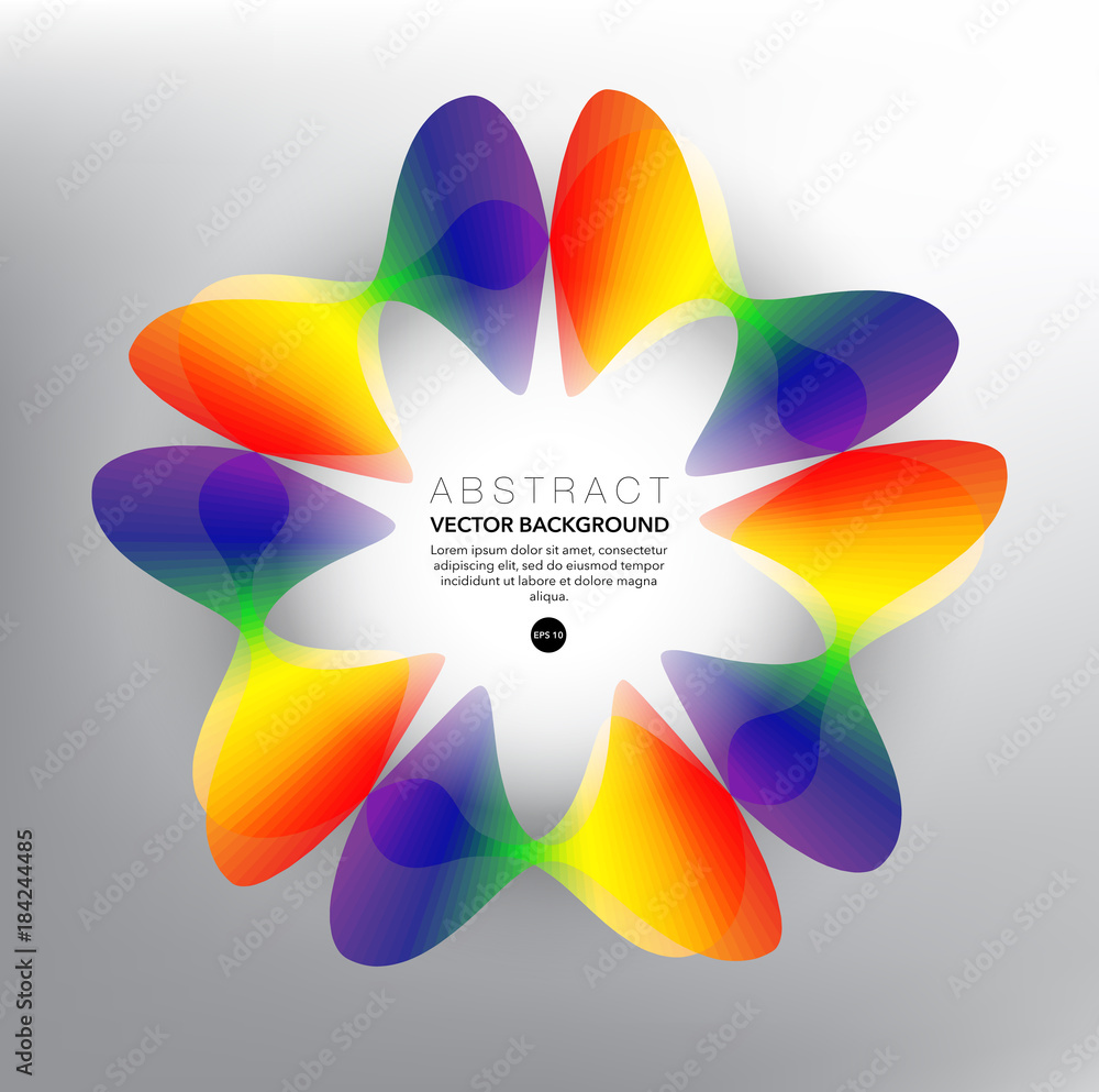 Wall mural abstract vector background. concentric geometric background in spectrum colors. logo design element.