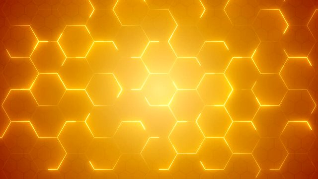 Abstract blue hexagon communication technology