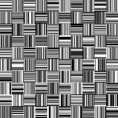 Seamless Black and White Straight Vertical and Horizontal Variable Width Stripes