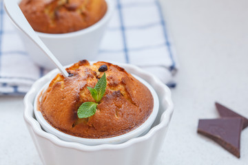 Homemade vegan cupcakes with chocolate