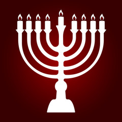 Obraz premium Menorah for Hanukkah, Vector illustration.