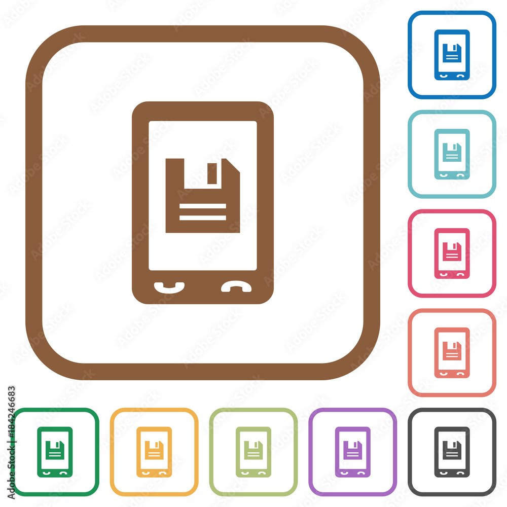 Poster mobile save data simple icons