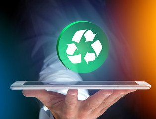 View of a Technology ecologic interface with icon displayed on a technology interface