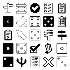 Set of 25 choice filled and outline icons