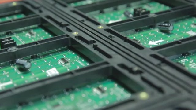 led screen. breakdown microcircuits led screen In workshop