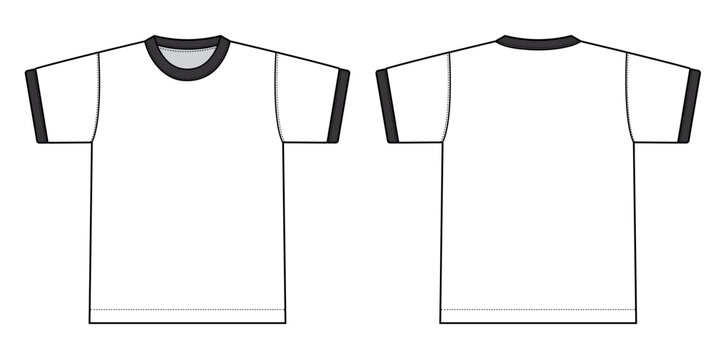 Ringer tshirts illustration (white x black). 