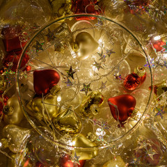 Christmas decorations. Hearts