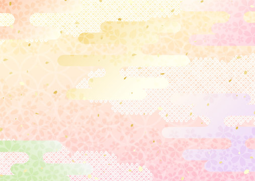 桜　パステル　和柄　背景