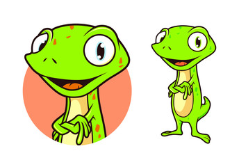 Gecko Cartoon Mascot Vector