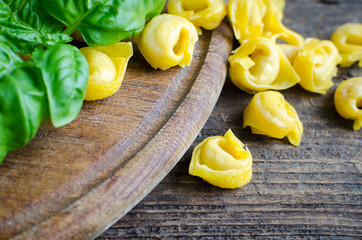 Freshly prepared Italian tortellini