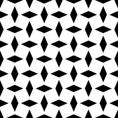 Black geometric ornament on white background. Seamless pattern