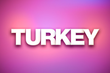 Turkey Theme Word Art on Colorful Background