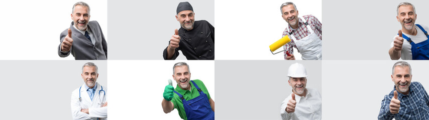Collage of professional workers portraits