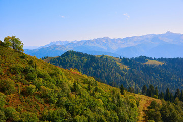 Good summer day in the mountains of the Caucasian Ridge