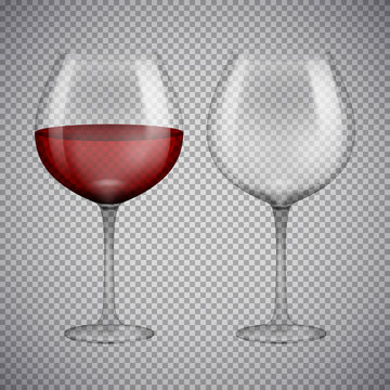 Wineglass with red wine. Illustration isolated on background. Graphic concept for your design
