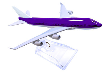 avion de ligne violet 