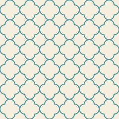 Naklejka premium Vector retro geometric seamless pattern. Arabic pattern. Green color vintage seamless background.