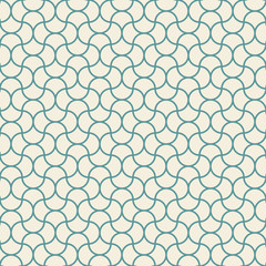 Fototapeta premium Vector retro geometric seamless pattern. Arabic pattern. Green color vintage seamless background.