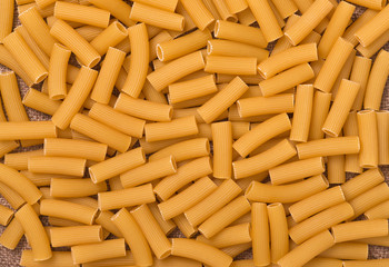 pasta rigatoni texture, heap of Italian pasta