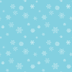 Naklejka na ściany i meble Christmas seamless pattern with handdrawn snowflakes